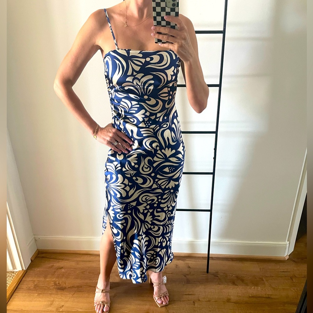 House of Harlow 1960 satin slip midi dress XS
